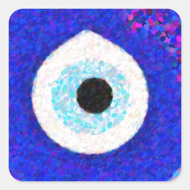 Turkish Nazar Evil Eye Design Square Sticker (Front)