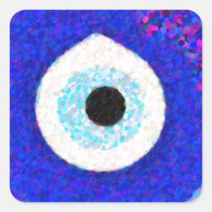 Turkish Nazar Evil Eye Design Square Sticker