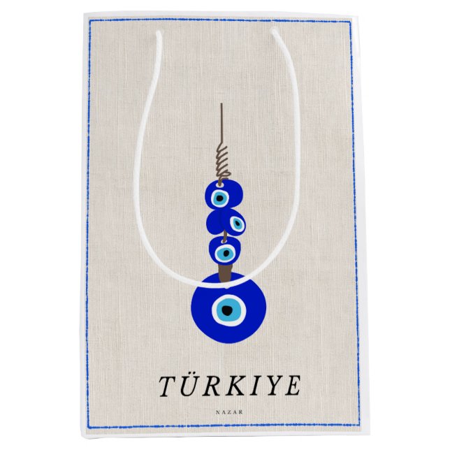 Turkish Nazar Evil Eye Protection  Medium Gift Bag (Front)