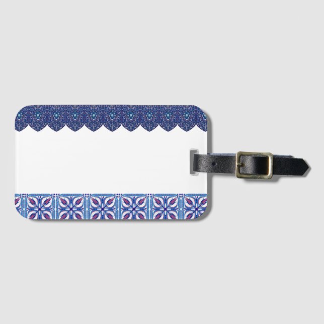  Turkish Ottoman Design Blue Luggage tag (Front Horizontal)