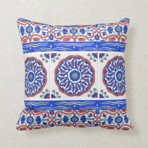 Turkish Ottoman Tile Design Throw Pillow