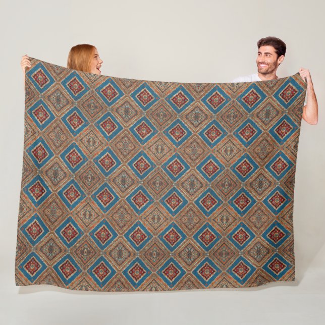 Turkish Popular Beautiful Old Pattern Collection Fleece Blanket (In Situ)