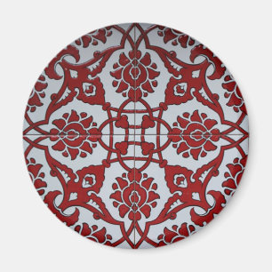 Turkish Red Ceramic Floral Magnet