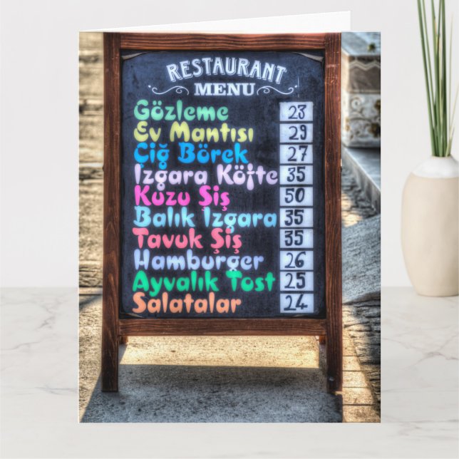 Turkish Restaurant Menu Board (Front)