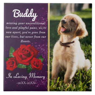 Turkish Rose Pet Loss Memorial Gift Tile
