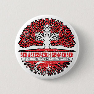 Turkish Swiss tree root flag 6 Cm Round Badge