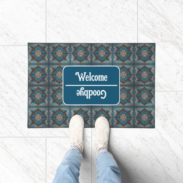 Turkish Trendy Beautiful Old Pattern Collection Doormat (Indoor)