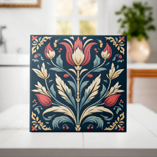 Turkish tulip Ottoman-inspired Tile