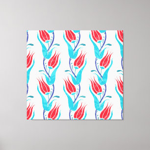 Turkish Tulips: Traditional Seamless Motif. Canvas Print