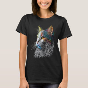 Turkish Van  Colourful graphic Cat Dad Mum Women T-Shirt