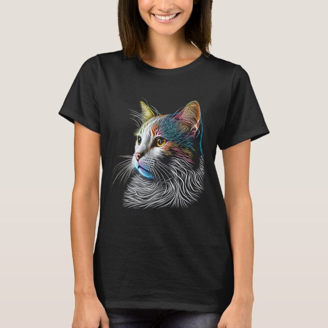 Turkish Van  Colourful graphic Cat Dad Mum Women T-Shirt (Front)