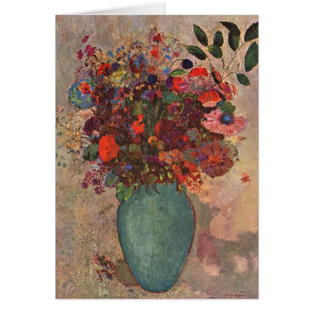 Turkish Vase by Odilon Redon, Vintage Flowers Art (Front)