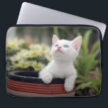 Turkish White Kitten Laptop Sleeve<br><div class="desc">Turkish white kitten with blue eyes</div>