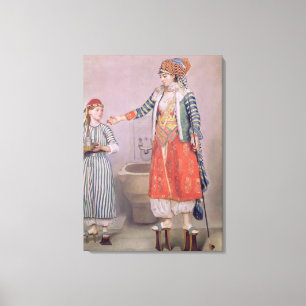Turkish Woman with her Servant Canvas Print