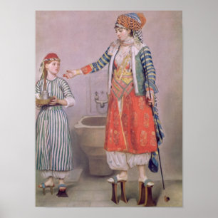 Turkish Woman with her Servant Poster