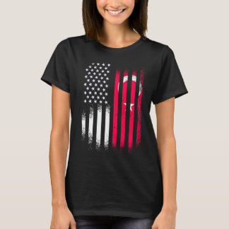 Turkiye American Patriot Grown Country USA Flags S T-Shirt