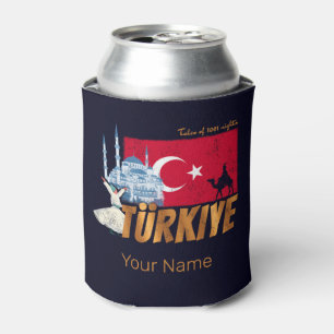 Türkiye Istanbul Vintage Flag Turkey Souvenir Can Cooler