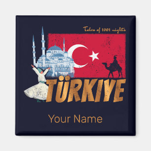 Türkiye Istanbul Vintage Flag Turkey Souvenir Magnet