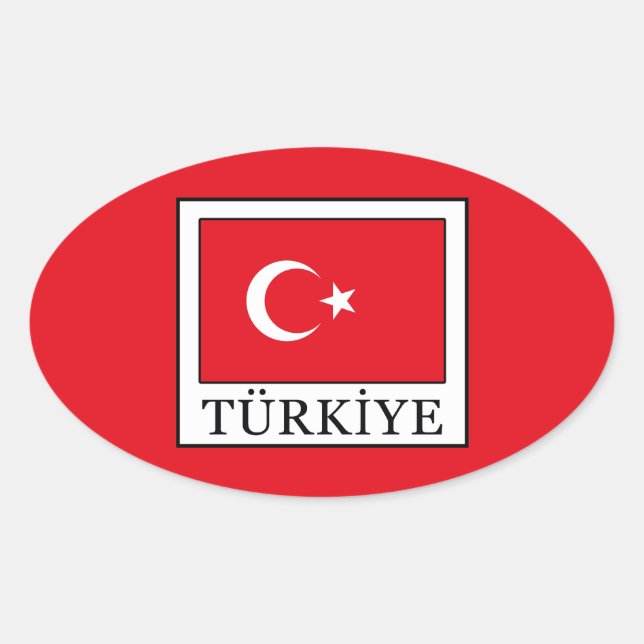 Türkiye Oval Sticker (Front)