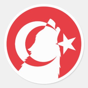 Türkiye Wolf Turkish National Animal Flag Classic Round Sticker