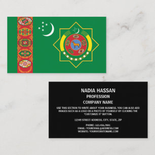 Turkmen Flag & Emblem, Flag of Turkmenistan Business Card
