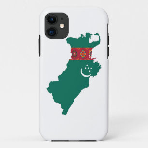 turkmenistan country flag map shape symbol Case-Mate iPhone case