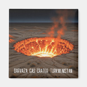 Turkmenistan Darvaza Gas Crater Travel Magnet