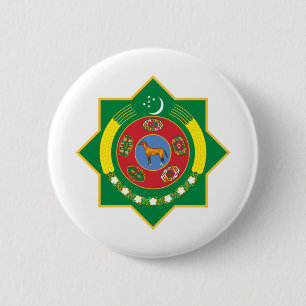 turkmenistan emblem 6 cm round badge