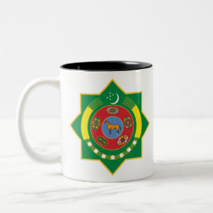 turkmenistan emblem Two-Tone coffee mug