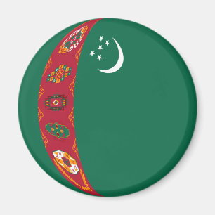Turkmenistan Fisheye Flag Magnet
