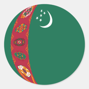 Turkmenistan Fisheye Flag Sticker
