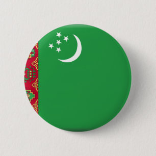 Turkmenistan Flag 6 Cm Round Badge