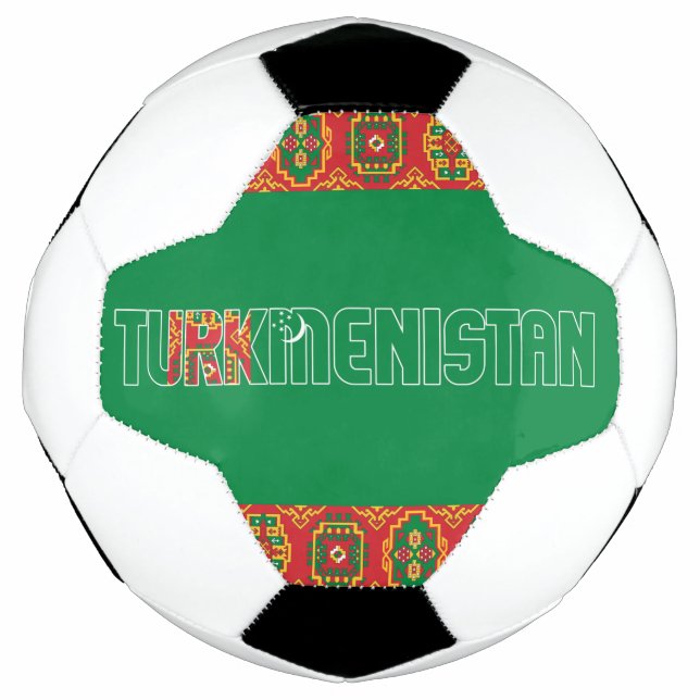 Turkmenistan Flag Adorable Patriotic Soccer Ball (Front)