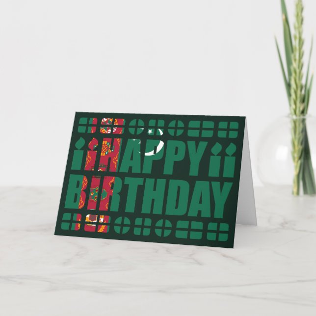 Turkmenistan Flag Birthday Card (Front)