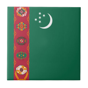 Turkmenistan Flag Ceramic Tile