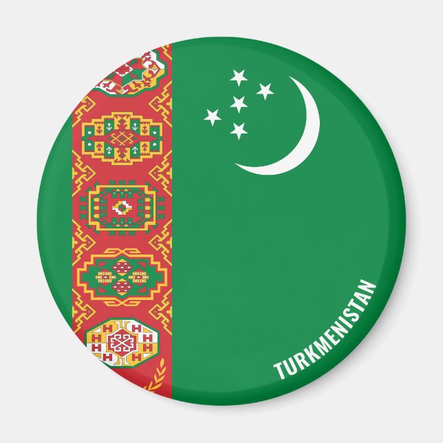 Turkmenistan Flag Charming Patriotic Magnet (Front)