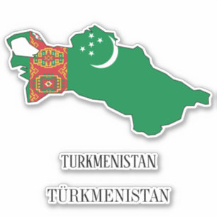 Turkmenistan Flag Charming Patriotic Map