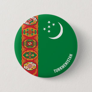 Turkmenistan Flag Cute Patriotic 6 Cm Round Badge
