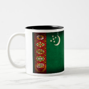 Turkmenistan Flag Distressed Mug