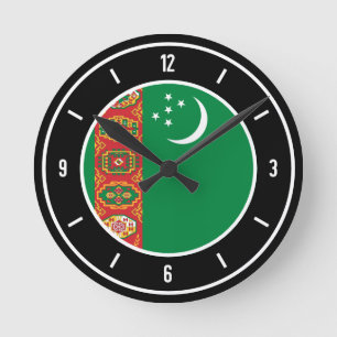 Turkmenistan Flag Elegant Round Clock