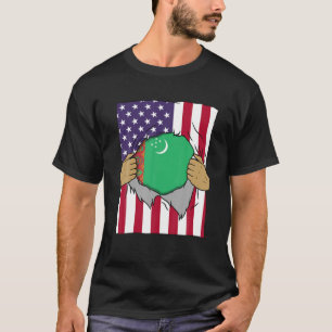 Turkmenistan Flag Inside Me Home Pride Turkmen Ame T-Shirt