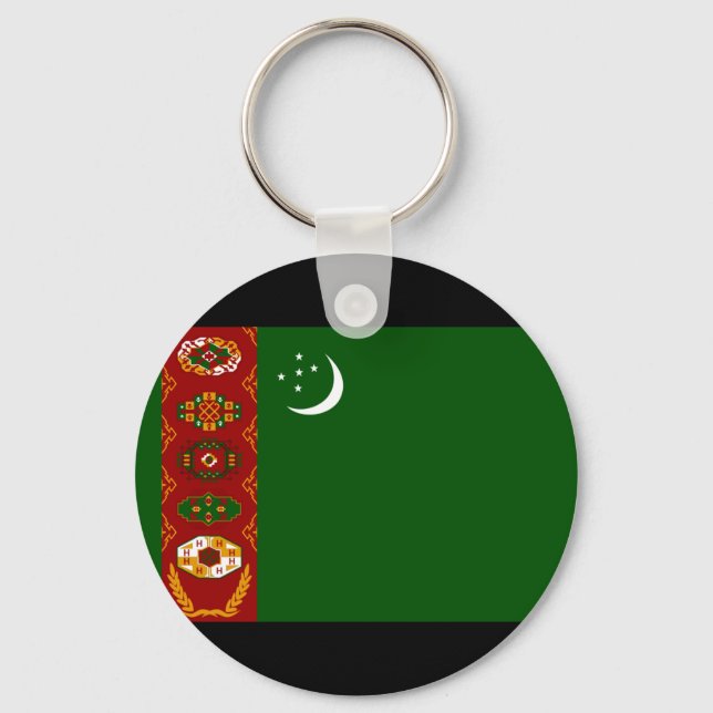 Turkmenistan Flag Key Ring (Front)