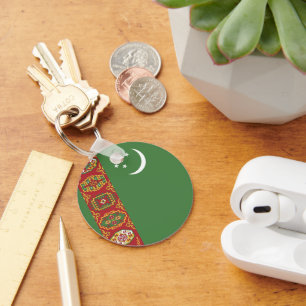 Turkmenistan flag key ring