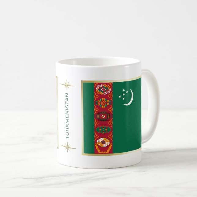 Turkmenistan Flag + Map Mug (Front Right)