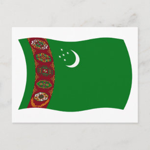Turkmenistan Flag Postcard