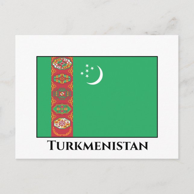 Turkmenistan Flag Postcard (Front)