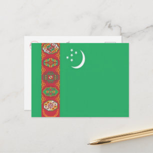 Turkmenistan - Flag - Postcard
