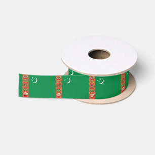 Turkmenistan Flag Satin Ribbon