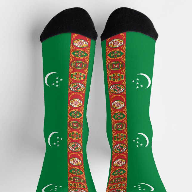 Turkmenistan Flag Socks (Top)