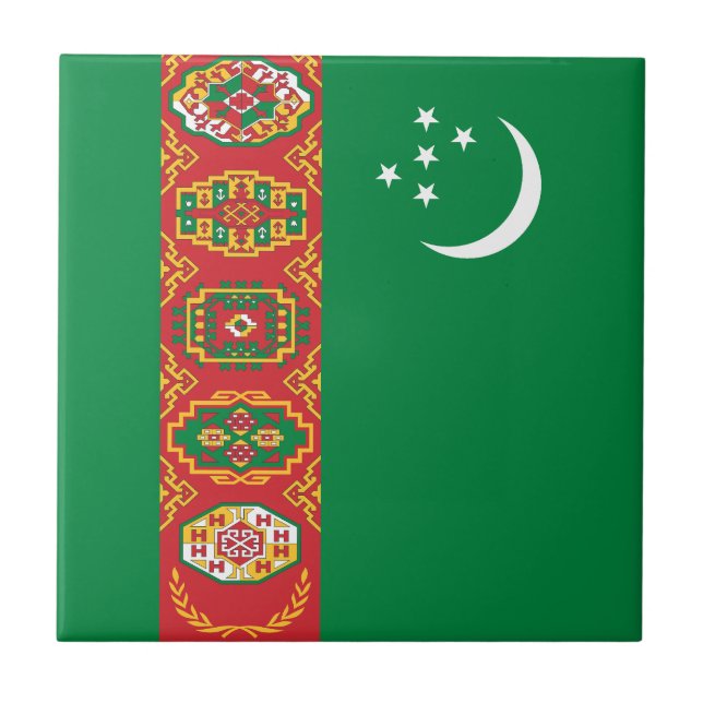 Turkmenistan Flag Tile (Front)